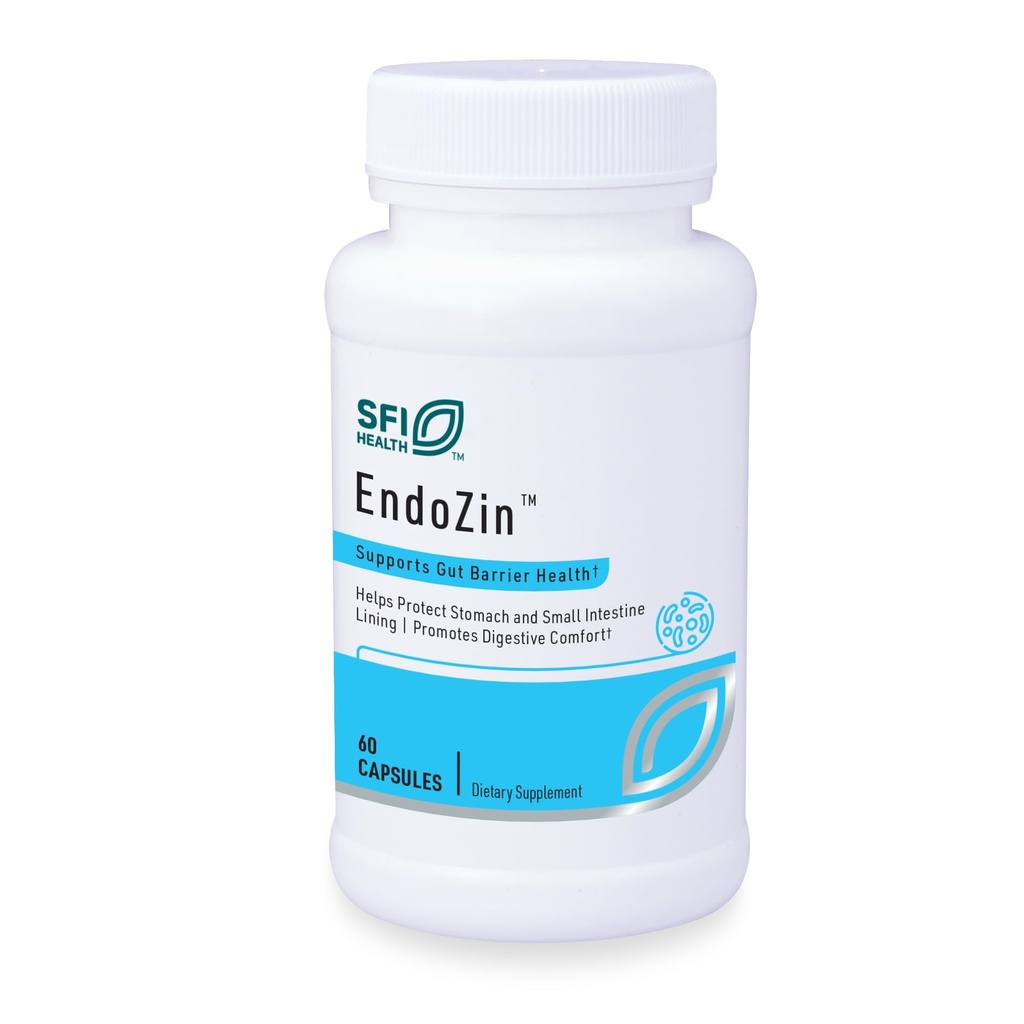 SFI Health Klaire Labs Endozin - Zink-Carnosin-Komplex mit L-Glutamin zur Unterstützung der Darmbarrier-Funktion, Allergiker (60 Kapseln)
