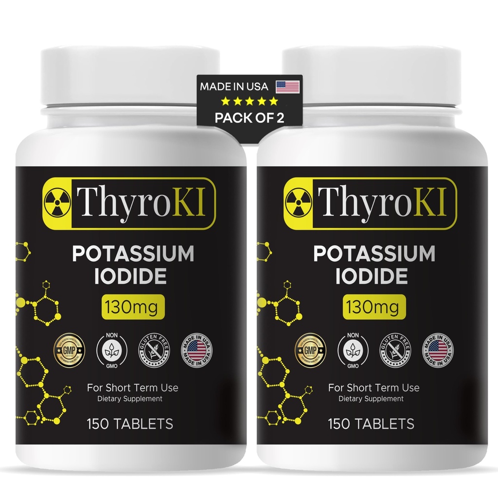 Potassium Iodide Tablets 130 mg – Thyroid & Respiratory Support – YODO Naciente KI Pills | Fast-Dissolving Emergency Iodine Supplement | Non-GMO | Gluten Free | 300 Compresse | Made in USA | Confezione di 2