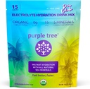 Pâtes d'hydratation pour l'électrolyte biologique de l'arbre violet – Pina Colada Flavor, bâtons d'hydratation liquide sans sucre pour une réhydratation rapide, mélange quotidien d'électrolyte pour le soulagement de la déshydratation, 15 boîtes à emporter