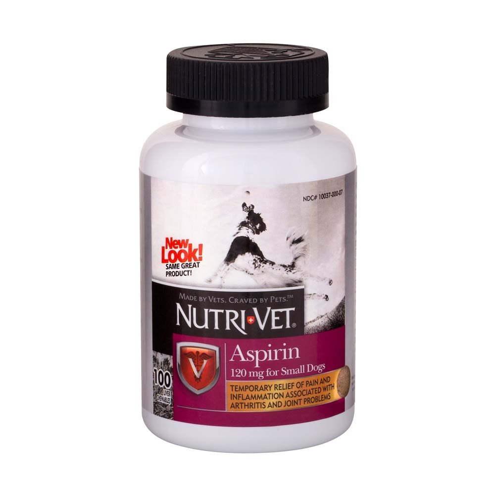 Nutri-Vet Aspirin für Hunde kleine Hunde unter 50 lbs - 100 Count (120 mg) - Pack von 2