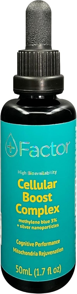 Plus Faktor Cellular Boost Complex - 3% USP Grade Methylen Blue & Silver Nano Partikel - Gehirn Fokus & Verbesserte Speicher - Mitochondrien Booster - Boost Oxygen - Mehr Energie produzieren