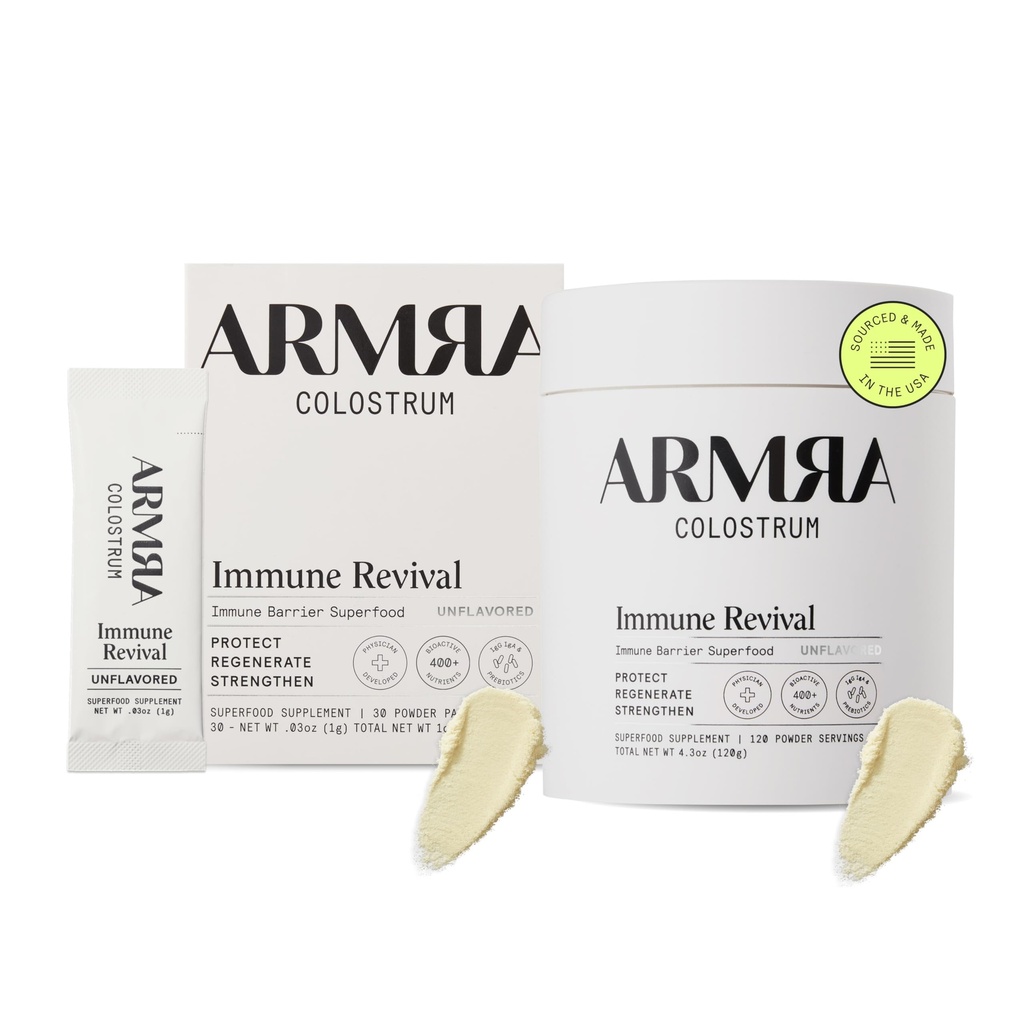 ARMRA ColostrumTM Premium Powder, Gras Fed, Gut Health Bloating Immunität Haut & Haar, Enthält 400+ Bioactive Nährstoffe, Keto, Gluten & Fat Free (Unflavored Bundle | 150 Servierungen)