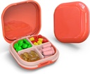 Tägliche Pille Organizer 4 Kompartimente, kleine Pille Box Portable Travel Pill Case, Mini Pill Container für Geldbörse Tasche, Kompakte Reisemedizin Organizer für Vitamin, Cod Liver Oil, Supplement (Pink)