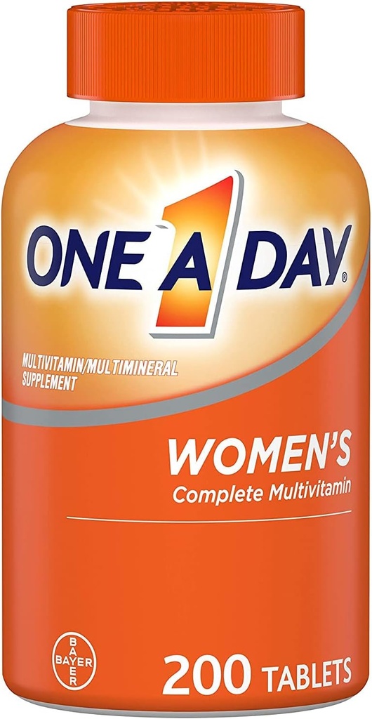 Un giorno Multivitamina femminile, Supplemento con vitamina A, C, D, E e Zinco per il supporto sanitario Immune, B12, Biotina, Calcio e altro, Tablet 200 conteggio