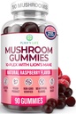 Primo Mushroom Complex Gummies - 10x Mushroom Supplement w Lions Mane (90 Chews 2500mg/serving) Nootropic Brain Supplement, Immune Support & Stress Relief - Sostituisci pillole e capsule, 7-Keto