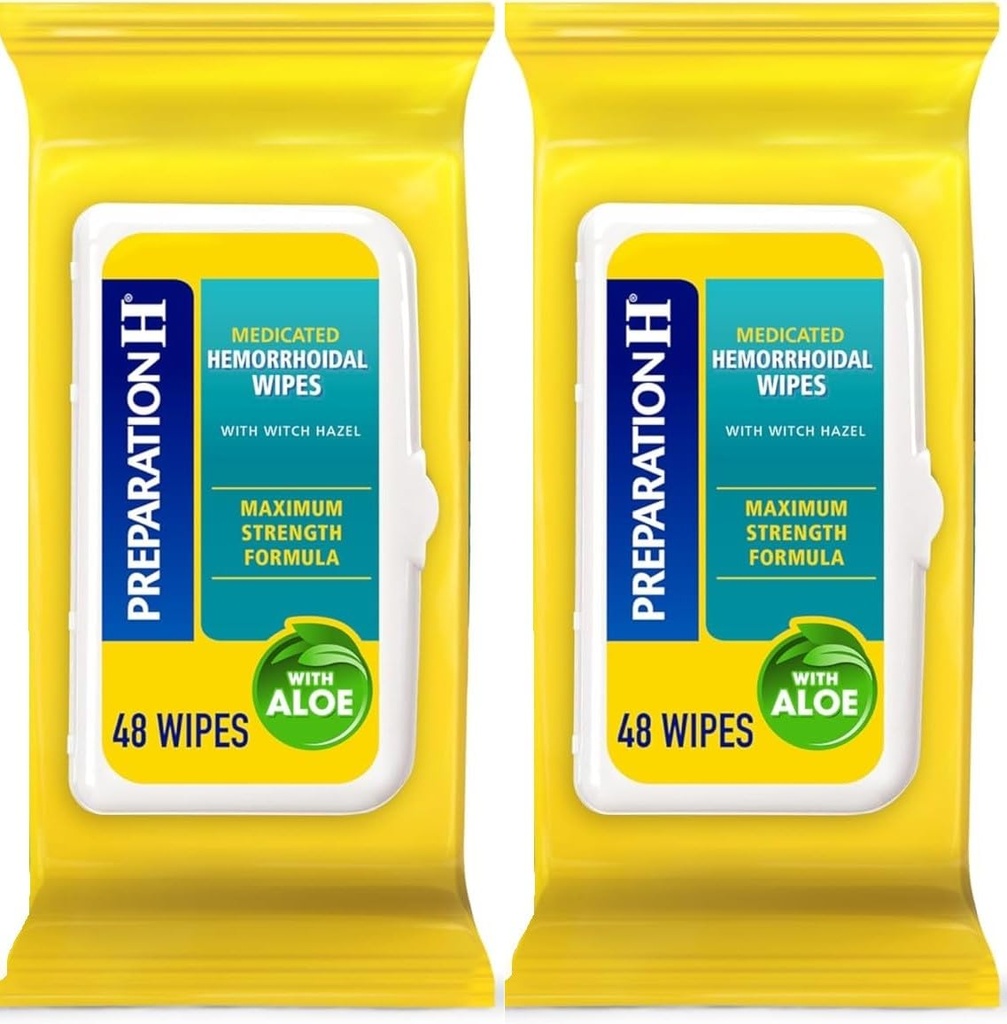Zubereitung H Hämorrhoid Flushable Wipes mit Hexenhazel für Haut Irritation Relief - 48 Count (Pack von 2)