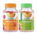 Magnésium vivace 85mg + Curcumine curcuma, Gummies Bundle - Grande dégustation, supplément de vitamine, sans gluten, sans OGM, gummy à croquer