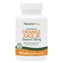 NaturesPlus Orange Juice Junior Chewable Vitamin C - 100 mg, 90 compresse vegetariane - Integratore di supporto immunitario, Antiossidante - Gentle On Stomach - Gluten-Free - 90 Serve
