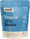 Nuzest - Protéines + Probiotiques – Santé Gut - Mélange de protéines en poudre de plantes super-alimentaires - 300g / 10,6 oz Pouch (10 portions) (Vanille française, 300g)
