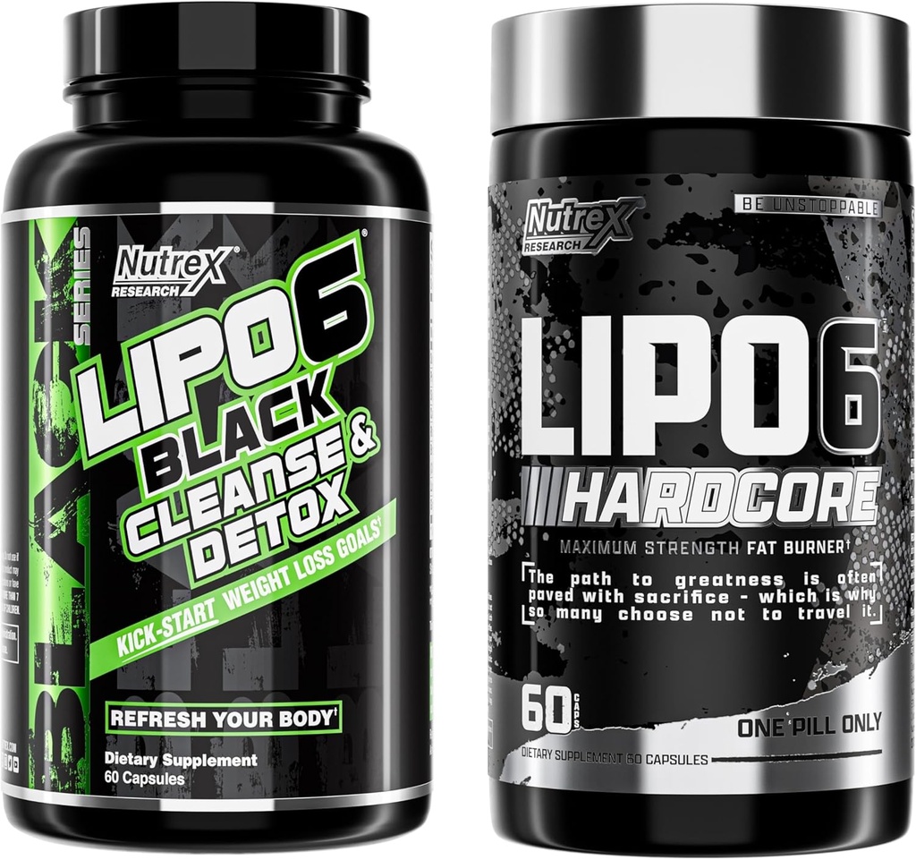 Nutrex Research Lipo-6 Cleanse & Detox per la perdita di peso e Lipo-6 Hardcore Supplement, Supporta il metabolismo