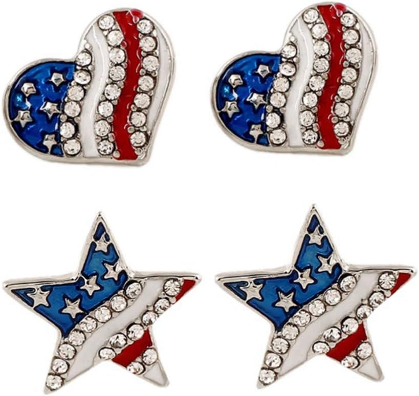 PRETYZOOM Boucles d'oreilles patriotiques American Drapeau Eardrop pour femmes Bijoux Eardrop Lightweight Accessoire de fête mode