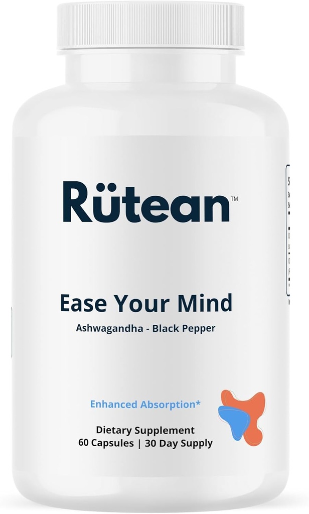 Ease Your Mind - Ashwagandha Extra Strength with BioPerine - Non GMO - 60 Kapseln