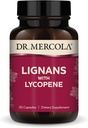 Dr. Mercola Lignans avec supplément de lycopène, 30 portions (30 capsules), non OGM, sans soja, sans gluten
