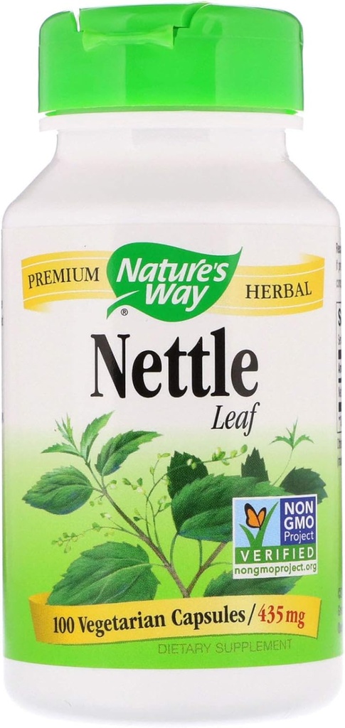 Nature's Way Nettle Leaf 435 mg, TRU-ID Zertifiziert, Non-GMO-Projekt, Vegetarisch, 100 Count, Paket von 2