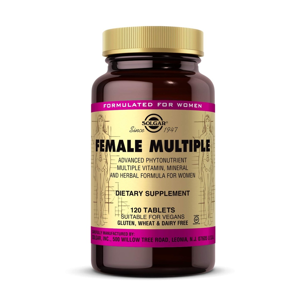 Solgar Femmina Multipla, 120 compresse - Multivitamin, Minerale & Herbal Formula per le donne - Advanced Phytonutrient - Vegan, Gluten Free, Dairy Free, Kosher - 40 Servings