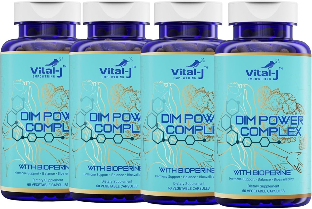 4-in-1 DIM Potent Complex 300mg - Estrogen Balance e Metabolismo, Energy & Menopause Support Supplemento con Bioperine (x4), Calcium e Broccoli Extract - per le donne e gli uomini 120 Serve