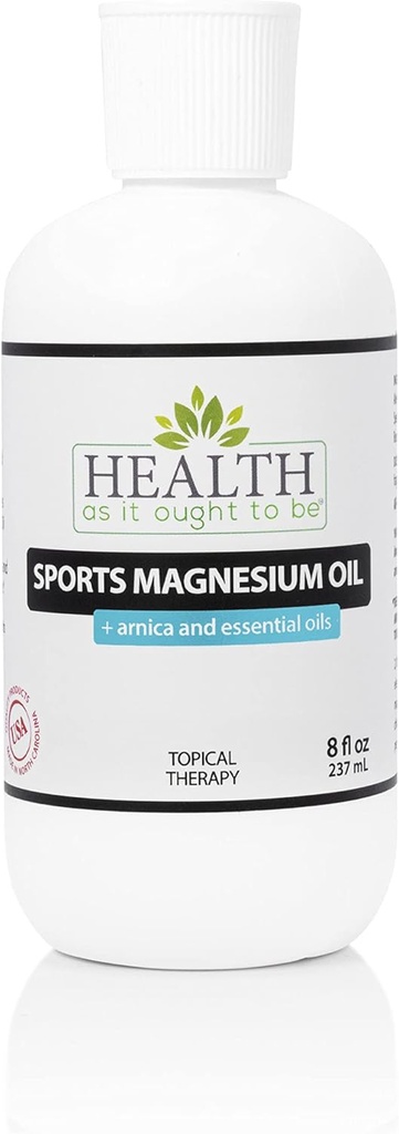 Salute come esso deve essere l'olio di magnesio sportivo + Arnica e oli essenziali supplemento | Il medico formulato per gli atleti e gli adulti attivi, il massaggio muscolare naturale e il recupero di allenamento | 8 oncia