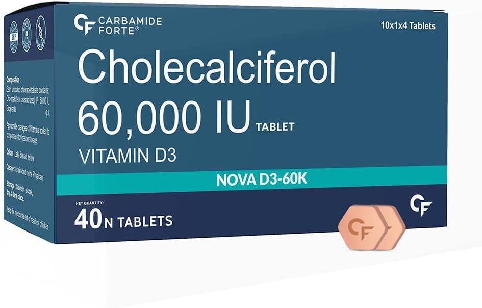 Vitamin D3 60000 IU - Kaubares Cholecalciferol Vitamin D Nahrungsergänzungsmittel für Frauen und Männer - 40 Tabletten