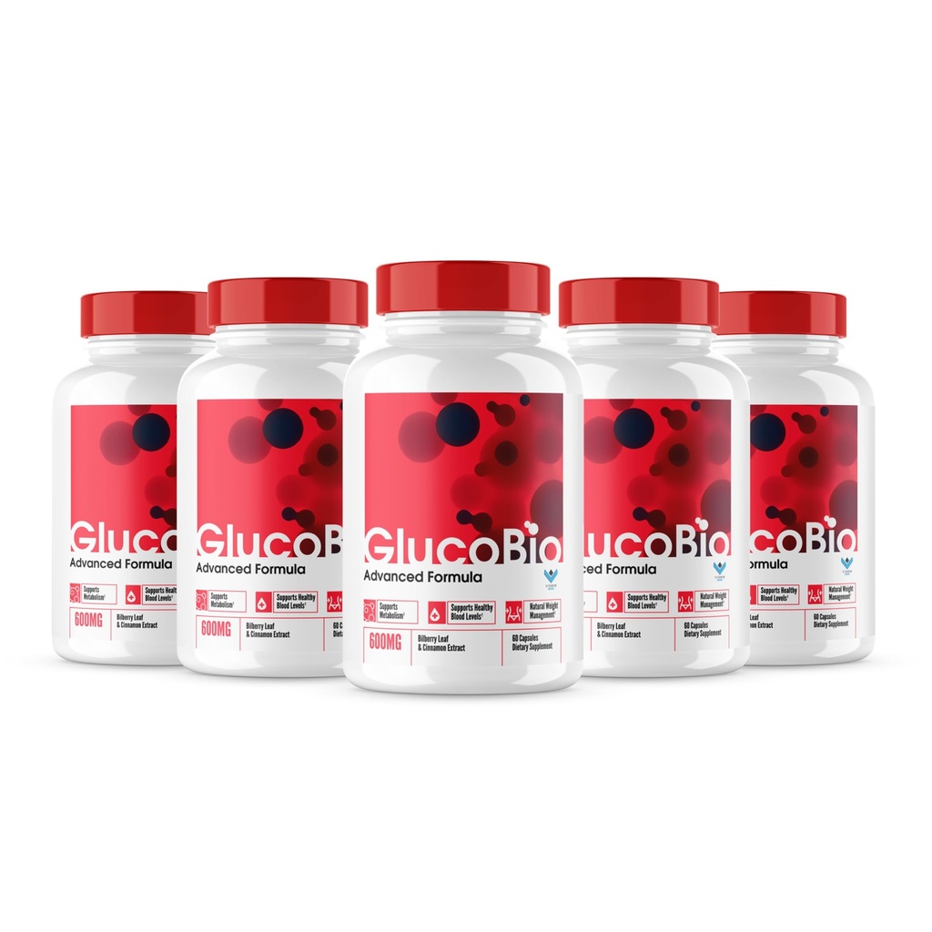 (Official 5 Pack) Glucobio Kapseln, Gluco Bio Blut Unterstützung Pillen Erweiterte Formel, GlucoBio Alle natürlichen Zutaten, GlucaBio maximale Stärke, Glucbio, Glucobio Blut, Glycogen Unterstützung (300 Caps)