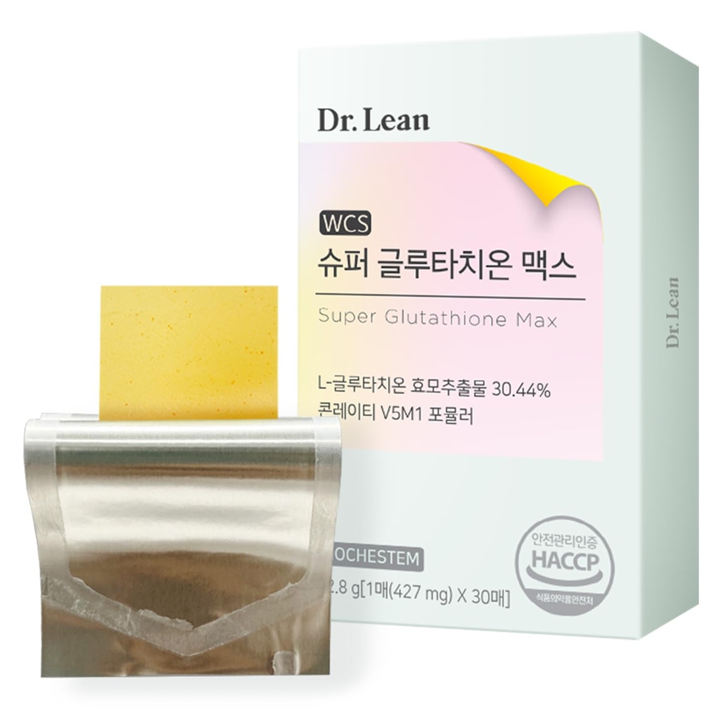 Dr. Lean Super Glutathione Max – 427mg High-Potency Glutathione Strips mit Niacin, Collagen & Hyaluronsäure | Fast-Melt ODF, Antioxidans, Haut & Liver Support, K-Beauty, Made in Korea (30 Streifen)
