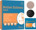 Sea & Motion Sickness Patches - Dizziness Vertigo & Nausea Relief - Anti Vomiting Bands for Adults & Kids - for Cars Cruise Ships Airplanes Treni Autobus e altre forme di movimento Trasporto - 20 Patch