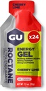 GU Energy Roctane Ultra Endurance Energy Gel, végétalien, sans gluten, sans casher et sans laiterie nutrition sportive sur le trajet pour la course, le vélo, la randonnée ou le ski, 24-Mont, Cherry Lime