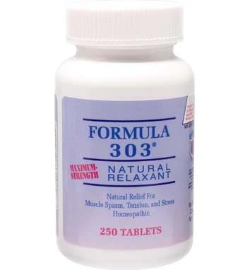 Dee Cee Labs Formula 303 Massima resistenza All-Natural Rilassante Tablets, 250 compresse; Rilassante All-Natural contenente Magnesio per Muscoli Sori, Fiore della Passione e Radice Valeriana