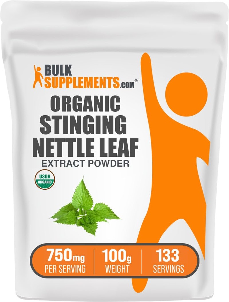 BulkSupplements.com Organic Stinginging Nettle Extract Powder - Nettle Leaf Extract, Kräuterergänzung - Vegan & Gluten Free, 750mg pro Servierung, 100g (3,5 oz) (Pack von 1)