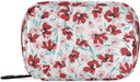 Rot Rosa Blumen Blumen Blumen Pille Box 7 Tage Pille Case Tasche Reise Pille Organizer Tasche mit Reißverschluss Tragbare Wochentasche Kompakte Größe für Vitamin Supplement Halter
