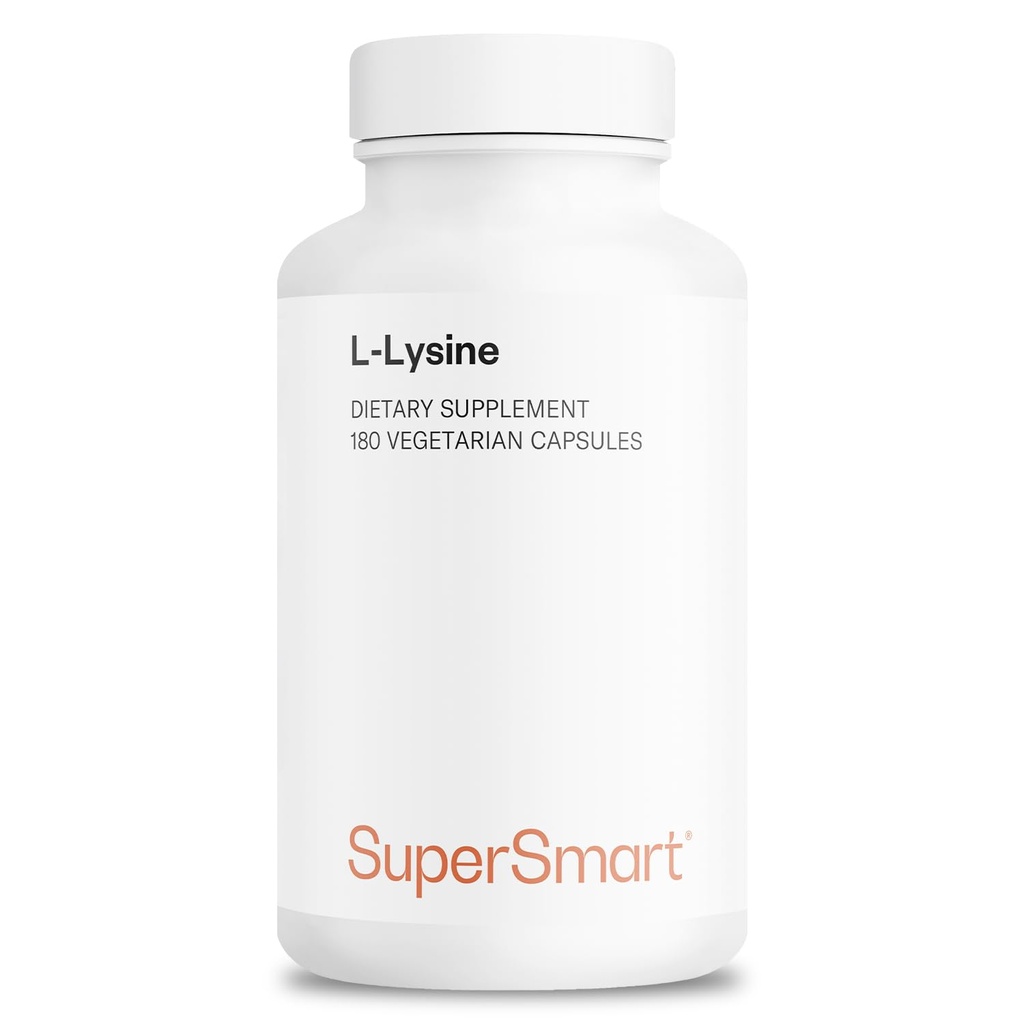 Supersmart - L-Lysine 6000mg pro Tag (High Strength) - Essential Amino Acid Lysine Supplement | Non-GMO & Gluten Free - 180 Vegetarische Kapseln