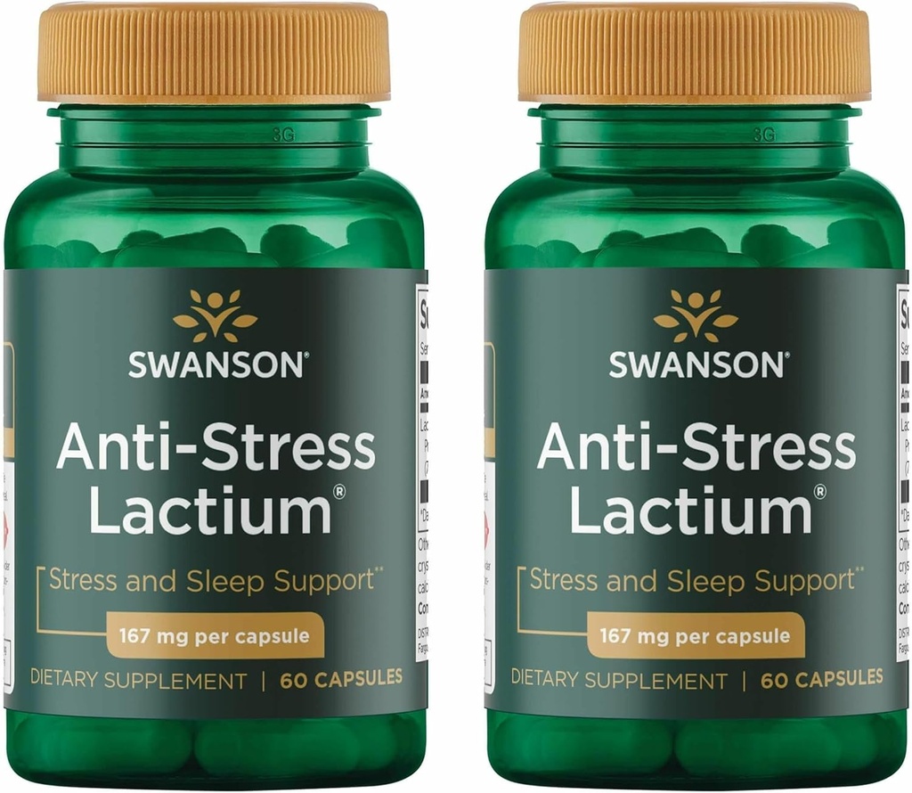 Swanson Women's Anti-Stress Formula (Lactium) - Hilft Counter Stress, fördert Entspannung und Schlafunterstützung - (60 Kapseln, 167mg) 1 Pack (2 Pack)