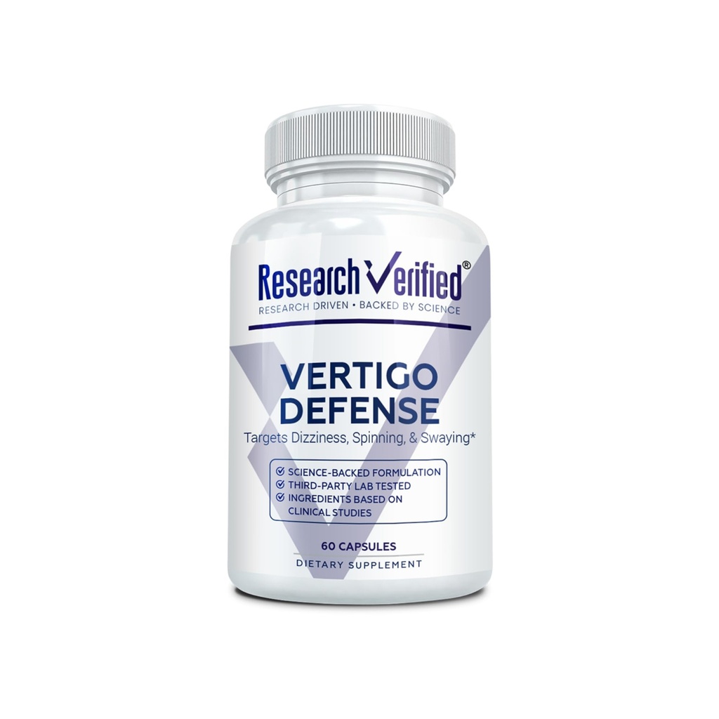 Forschung Verified Vertigo Defense - Soothe Symptoms and Support Inner Ear Balance - Vitamin D3, Ginger, Ginkgo Biloba, BioPerine - 60 Kapseln
