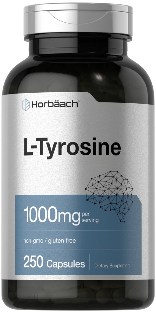 Horbäach L-Tyrosine 1000mg. 250 Capsules.