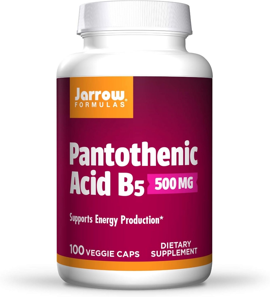 Jarrow Formulas Pantothenic Acid B5 500 mg - 100 Veggie Caps - Essential B Vitamin - Energy Production & Metabolism Support - 100 Servierungen, Packung mit 3