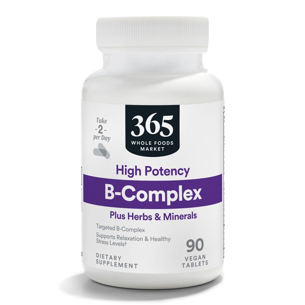 365 by Whole Foods Market, High Potency Vitamin B Complex with Herbal Support Tablets, 90 CT