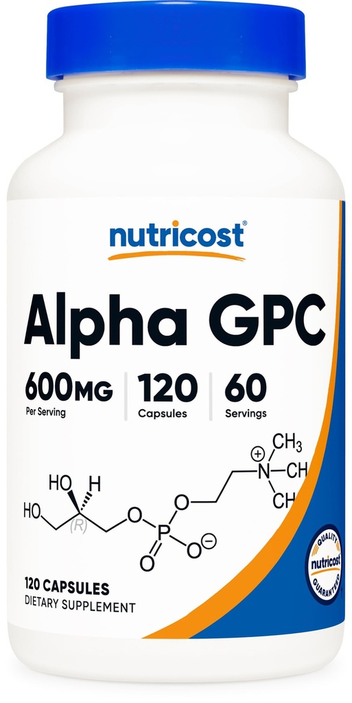Nutricost Alpha GPC 600mg, 120 Vegetarian Capsules - Non-GMO and Gluten Free, 300mg Per Capsule