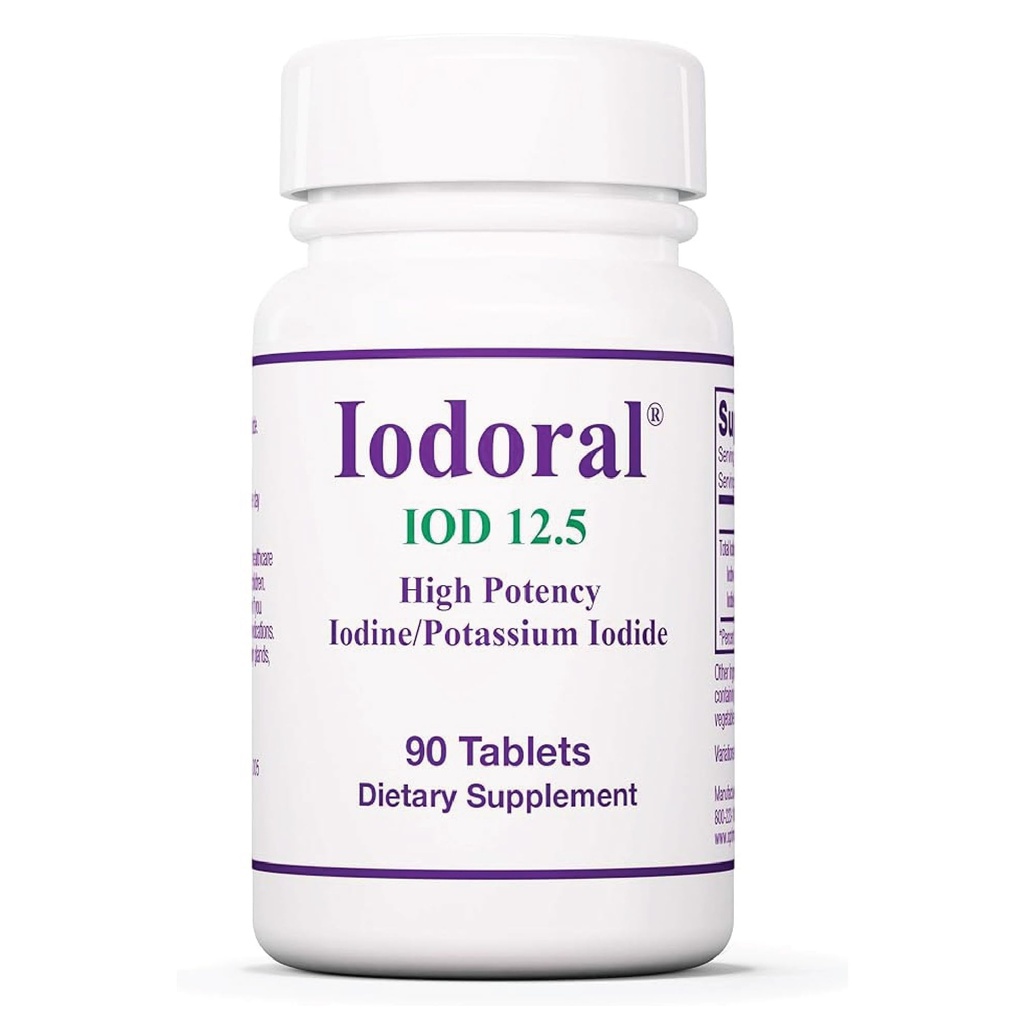 Optimox Iodoral 12.5 mg Supplemento - Iodina Supplemento, tiroide supporto per le donne e gli uomini, Lugol Soluzione Pills, Potassium Iodide Tablets, Daily Mineral Complex - 90 Conte