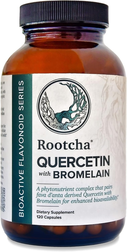 Quercetin with Bromelain - Bioactive Fava d'anta Derived Quercetin with 2400 GDU/g Bromelain 120 Capsules