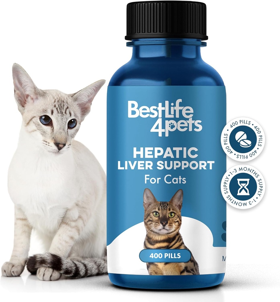 Hepatic Liver Unterstützung für Katzen auflösbar, Homeopathic, Verdauungsfeline-Ergänzung für Leberentgiftung und Nährstoffaufnahme 100% Alle natürlichen, leicht zu geben, frei von Chemikalien oder Additiven, 400 Pillen