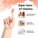 Soul Strips Super Vita-Mini - Vitamine essenziali A, B, C, D, E, K & Minerali per la crescita e la salute dei bambini, lampone, zucchero zero, 100% Vegan, 30 Strips Pack '