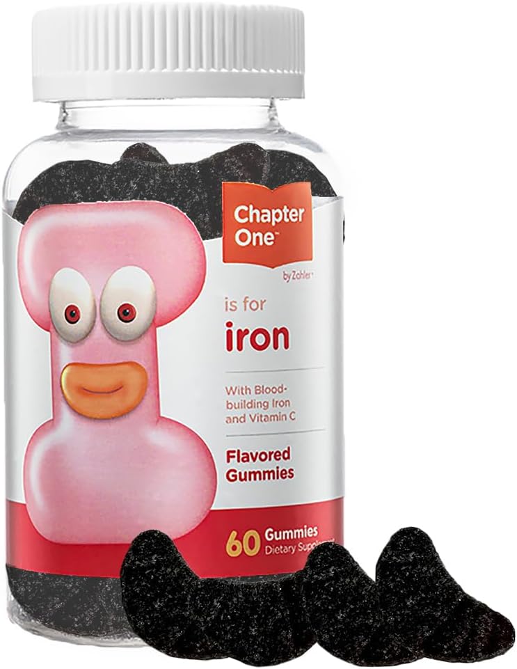 Zahler chapitre un Gommies de fer, supplément de Gommies de fer avec vitamine C, casher, 60 Gommies aromatisées (5MG)