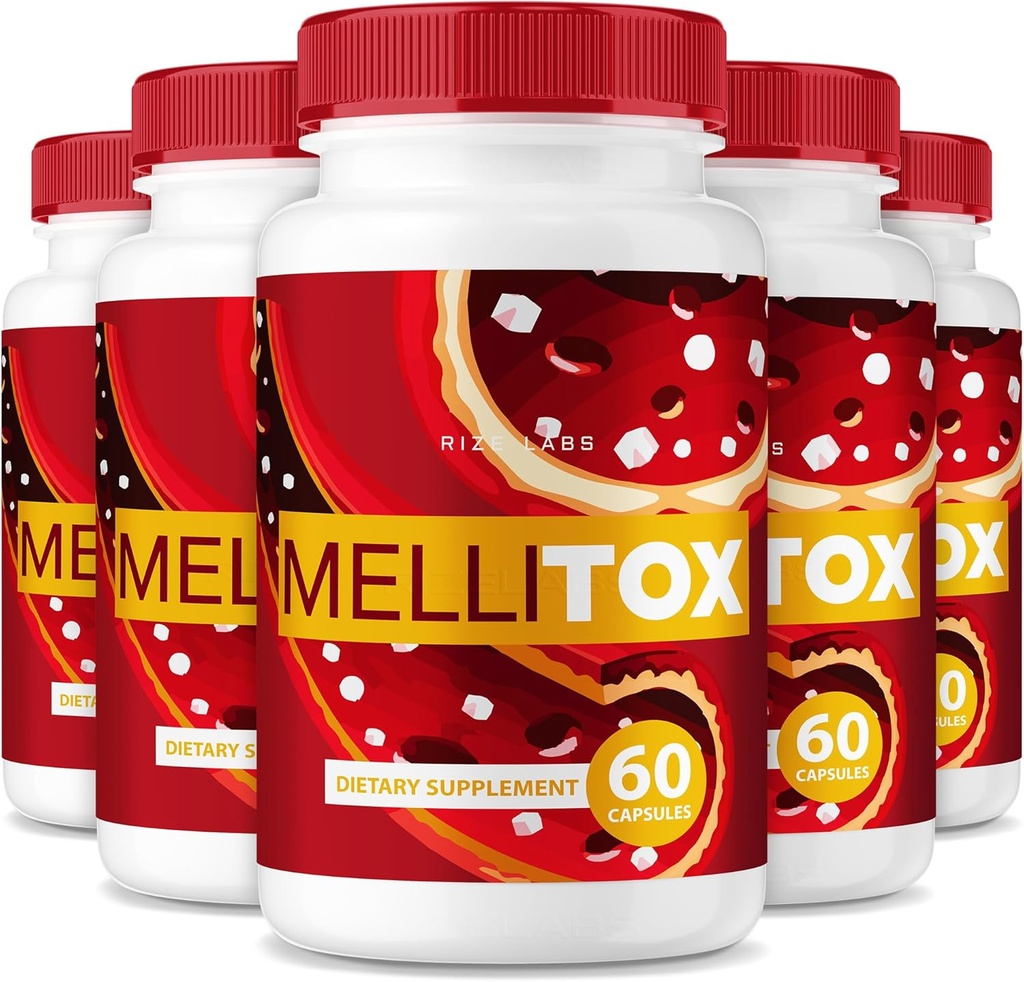 (5 Pack) MelliTox Capsule, MelliTox Supplement Body Detox, MelliTox Formula massima resistenza, MelliTox Pills for Healthy Cells, MelliTox Pastillas Review (300 capsule)