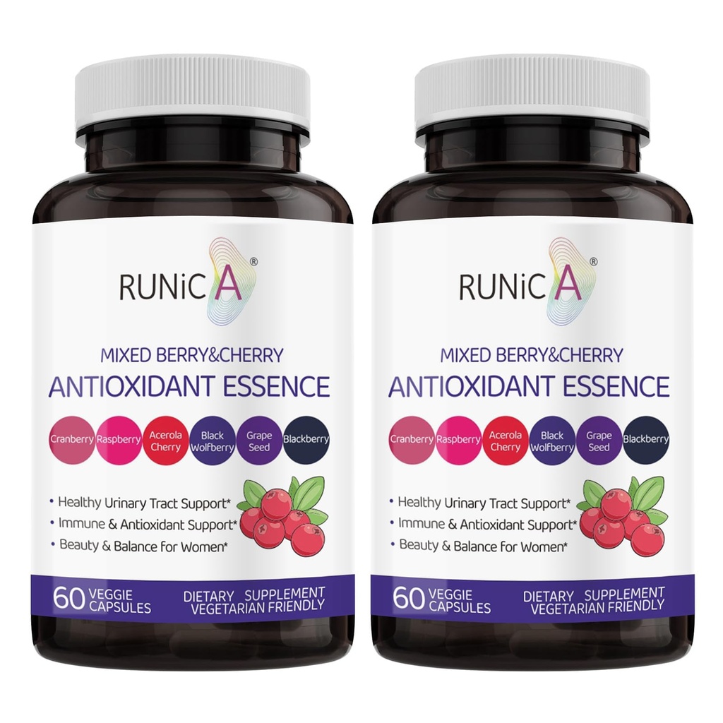 Super Antioxidante Ergänzung für Frauen - Haut, Gesundes Altern, Immun- und Urinary Tract-Unterstützung mit Cranberry, Grape Seed & Berry Blend | Nutritional Complex | Vegan Capsules
