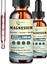 1500mg Magnesio Complesso Liquido Gocce - Alta Assorbimento Triple Magnesio di Liquid Magnesio Glycinate, Taurate & Malate, Aggiunto con Coq10, Zinco, Vitamina D3 per Muscoli, Nervi & Energy
