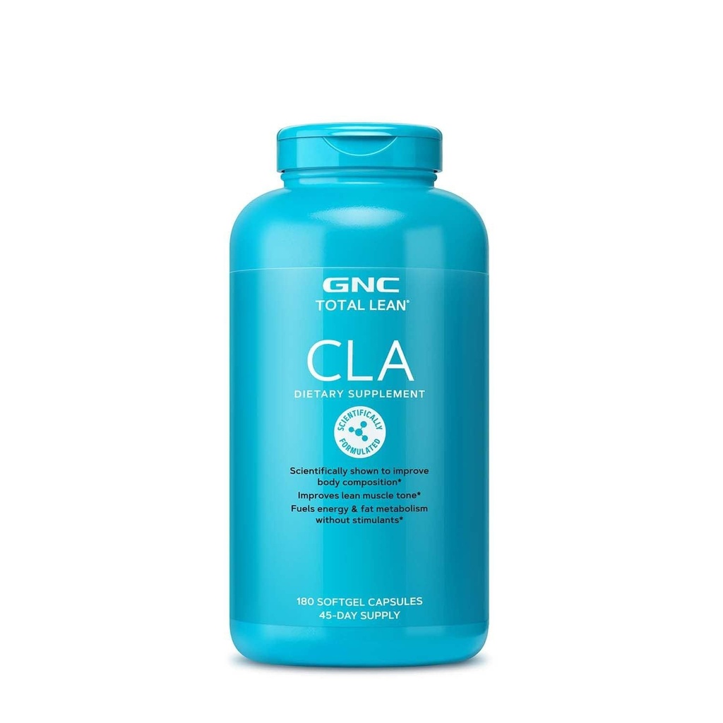 GNC Total Lean CLA, Migliorare la composizione corporea & magra del tono del muscolo, Carburanti il metabolismo grasso & energia senza stimolanti, senza glutine, 180 Softgels