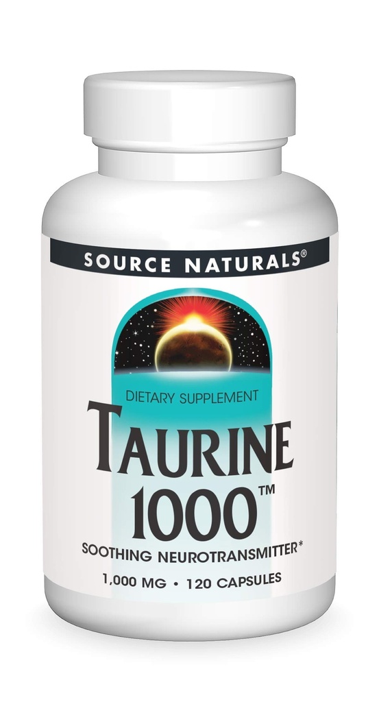 Source Naturals Taurine, Neurotransmetteur apaisant*, 1000mg - 120 Capsules