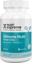 Nutri Supreme Ultimate Multivitamine pour les hommes et les femmes, avec plus de 20 vitamines et minéraux, Supplément nutritionnel quotidien pour le soutien immunitaire, Kosher, Végétarien 90 jours
