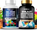Hercules Holistic Classic Combo Bundle - Sea Moss 3000mg, Black Seed 2000mg, Ashwagandha 1000mg, Shilajit 5000mg, Panax Ginseng 1500mg, Péroun Maca 2000mg, Tous en 1 Suppléments Pack