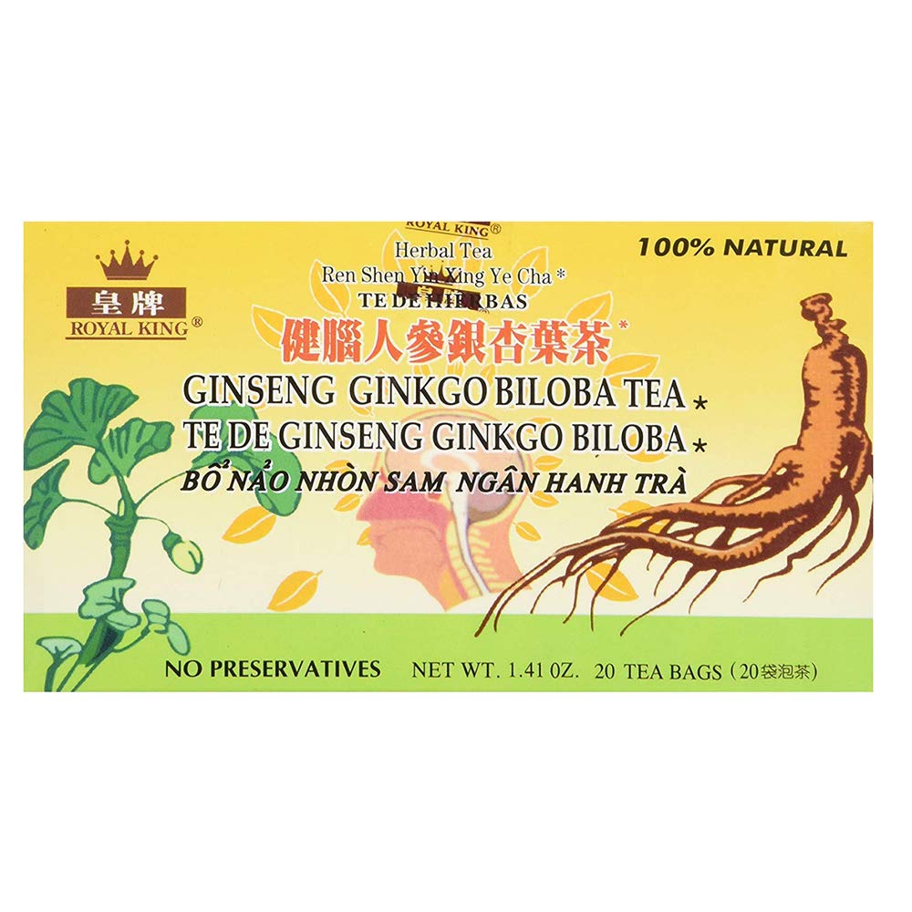 Royal King Ginseng Ginkgo Biloba Tee (20 Teebeutel) - 3 Box Pack