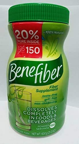 Benefiber 100% Natural Fiber Supplemento - 150 Serve 600g 21.2 Oz Sugar Free